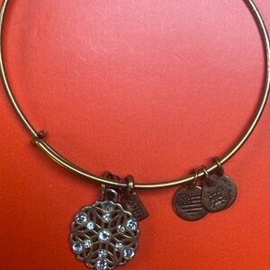 Alex and Ani Gold Bracelet with Crystal Charm